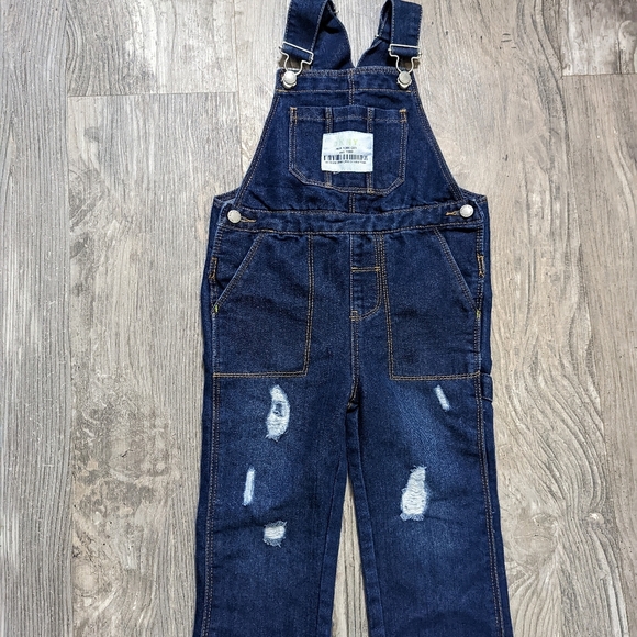 DKNY Girls Size 3T Bib overalls distressed - Picture 1 of 5